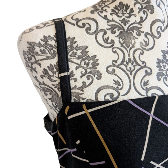 Princess Highway Miranda Dress Strappy Full Skirt Black Geometric Women's 8 - Picture 10 of 13